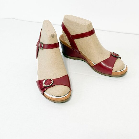 Dansko Shoes - DANSKO NWB Sz 37 Red  Leather Arielle Glazed Kid Comfort Sandals